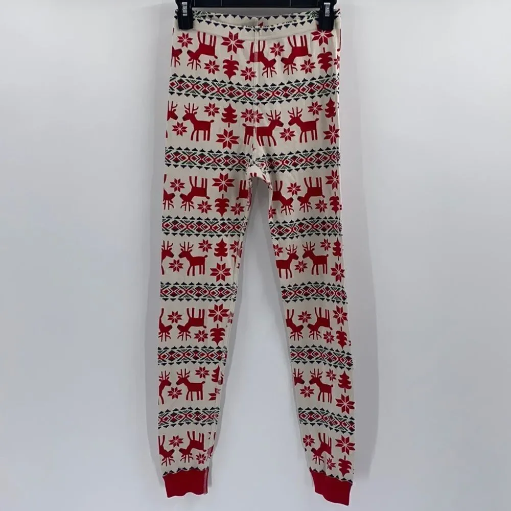 Hanna Andersson Christmas PJ Bottoms Girls Size 14 Holiday Deer Pajamas